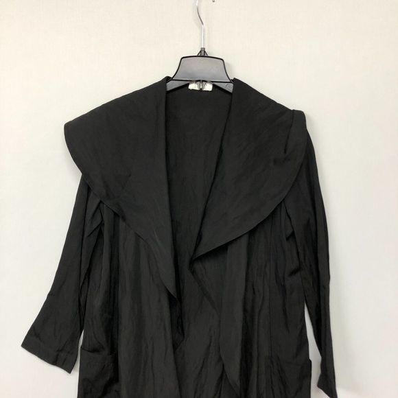 Mela Purdie Women Scarf Open Front Wrap Jacket Size 14 Large Black B199 -12 - Picture 9 of 13
